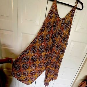 Forever 21 Plus - Tribal print, wide leg, spaghetti strap jumper.